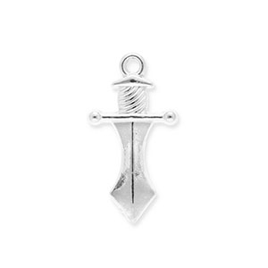 Stainless Steel Charms Dagger Silver Silver Approx 215X115Mm 16Mm