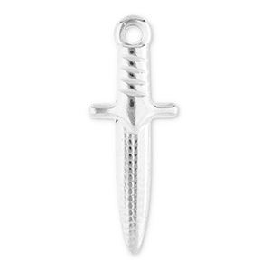 Stainless Steel Charms Dagger Silver Silver Approx 24X9Mm 19Mm