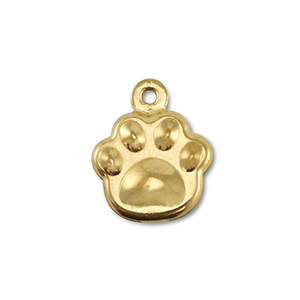 Stainless Steel Charms Dog Paw Gold Gold Approx 12X10Mm 1Mm
