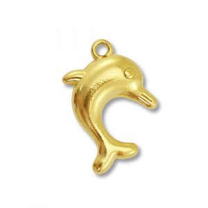 Stainless Steel Charms Dolphin Gold Gold Approx 21X15Mm 2Mm