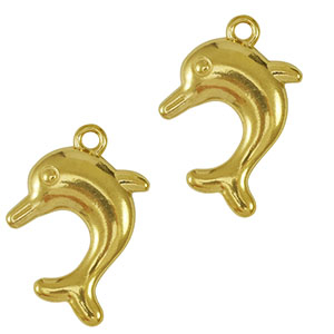 Stainless Steel Charms Dolphin Gold Gold Approx 24X18Mm 2Mm