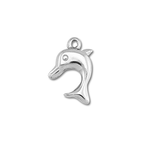 Stainless Steel Charms Dolphin Silver Silver Approx 20X13Mm 19Mm