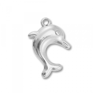 Stainless Steel Charms Dolphin Silver Silver Approx 21X15Mm 2Mm