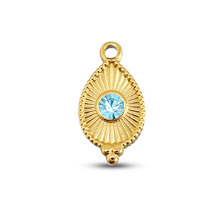 Stainless Steel Charms Drop Gold Aqua Gold Aqua Approx 18X95Mm 17Mm