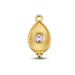 Stainless Steel Charms Drop Gold Light Lilac Gold Light Lilac Approx 18X95Mm 17Mm