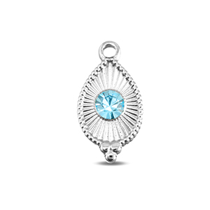 Stainless Steel Charms Drop Silver Aqua Silver Aqua Approx 18X95Mm 17Mm