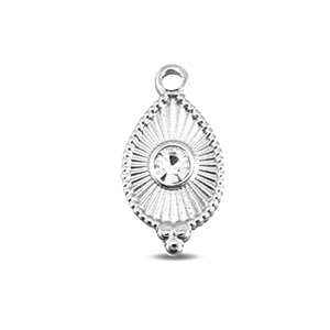 Stainless Steel Charms Drop Silver Crystal Silver Crystal Approx 18X95Mm 17Mm