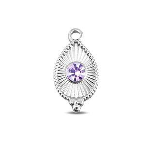 Stainless Steel Charms Drop Silver Light Lilac Silver Light Lilac Approx 18X95Mm 17Mm
