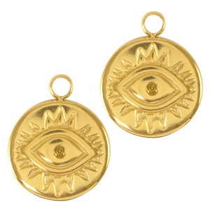 Stainless Steel Charms Eye Of Providence Gold Gold Approx 12X15Mm 19Mm