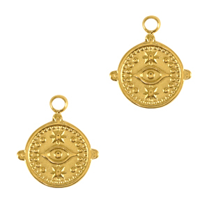 Stainless Steel Charms Eye Of Providence Gold Gold Approx 13X15Mm 2Mm