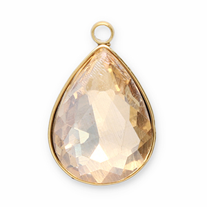 Stainless Steel Charms Facet Drop Gold Champagne Gold Champagne Approx 17X11Mm 15Mm
