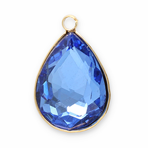 Stainless Steel Charms Facet Drop Gold Dark Blue Gold Dark Blue Approx 17X11Mm 15Mm