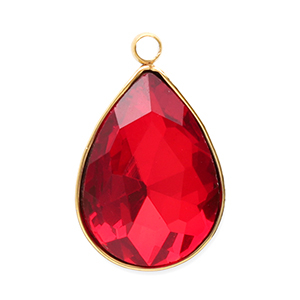 Stainless Steel Charms Facet Drop Gold Red Gold Red Approx 17X11Mm 15Mm