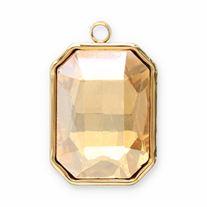 Stainless Steel Charms Facet Rectangle Gold Champagne Gold Champagne Approx 18X12Mm 15Mm