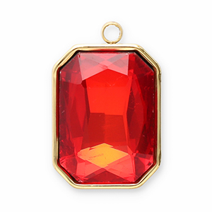 Stainless Steel Charms Facet Rectangle Gold Red Gold Red Approx 18X12Mm 15Mm