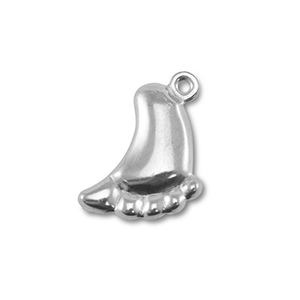 Stainless Steel Charms Feet Silver Silver Approx 14X13Mm 1Mm