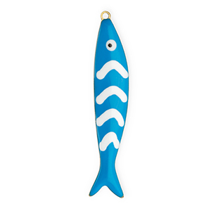 Stainless Steel Charms Fish Gold Blue White Gold Blue White Approx 40X75Mm 13Mm