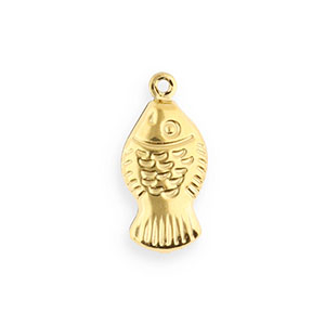 Stainless Steel Charms Fish Gold Gold Approx 185X9Mm 11Mm