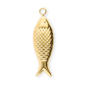 Stainless Steel Charms Fish Gold Gold Approx 21X65Mm 14Mm