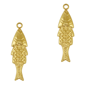 Stainless Steel Charms Fish Gold Gold Approx 23X7Mm 15Mm