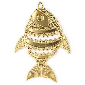 Stainless Steel Charms Fish Gold Gold Approx 52X34Mm 12 16Mm
