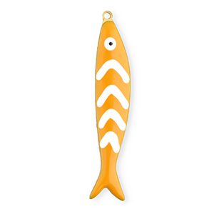 Stainless Steel Charms Fish Gold Orange White Gold Orange White Approx 40X75Mm 13Mm