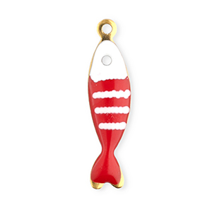 Stainless Steel Charms Fish Gold Red White Gold Red White Approx 185X45Mm 08Mm