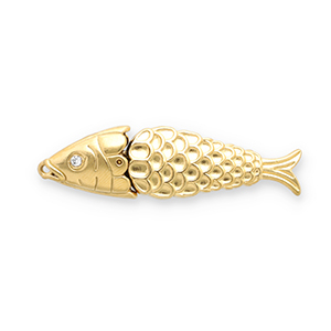 Stainless Steel Charms Fish Gold Transparent Gold Transparent Approx 50X145Mm 11Mm