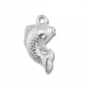 Stainless Steel Charms Fish Silver Silver Approx 17X9Mm 15Mm