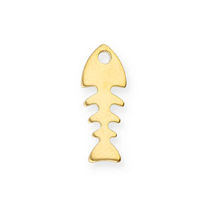 Stainless Steel Charms Fishbone Gold Gold Approx 13X5Mm 12Mm