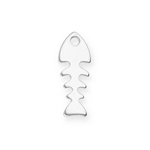 Stainless Steel Charms Fishbone Silver Silver Approx 13X5Mm 12Mm