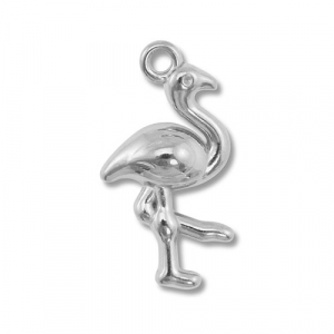 Stainless Steel Charms Flamingo Silver Silver Approx 19X10Mm 15Mm