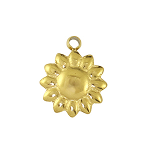 Stainless Steel Charms Flower Gold Gold Approx 10X9Mm 06Mm