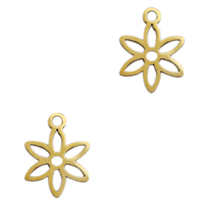 Stainless Steel Charms Flower Gold Gold Approx 11X8Mm 13Mm