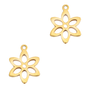 Stainless Steel Charms Flower Gold Gold Approx 12X9Mm 13Mm
