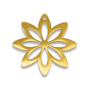 Stainless Steel Charms Flower Gold Gold Approx 30Mm 15Mm