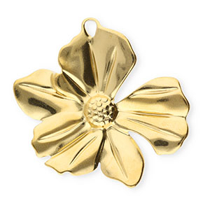 Stainless Steel Charms Flower Gold Gold Approx 395X395Mm 29X32Mm