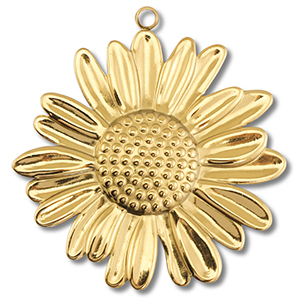Stainless Steel Charms Flower Gold Gold Approx 48X42Mm 27Mm
