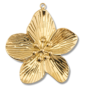 Stainless Steel Charms Flower Gold Gold Approx 53X48Mm 27Mm