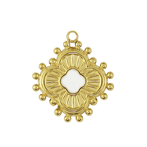 Stainless Steel Charms Flower Gold White Gold White Approx 15X13Mm 16Mm