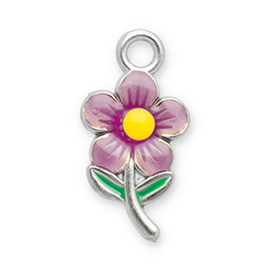 Stainless Steel Charms Flower Silver Light Pink Yellow Silver Light Pink Yellow Approx 195X10Mm 23Mm