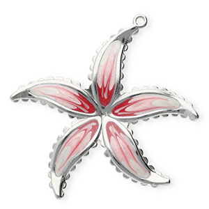 Stainless Steel Charms Flower Silver Pearl White Pink Cherry Pink Silver Pearl White Pink Cherry Pink Approx 445X40Mm 17Mm