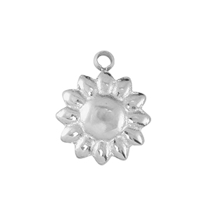 Stainless Steel Charms Flower Silver Silver Approx 10X9Mm 06Mm