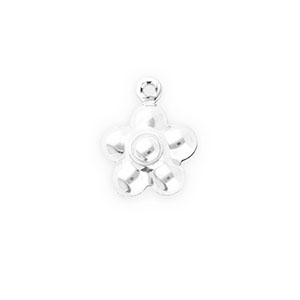 Stainless Steel Charms Flower Silver Silver Approx 13X10Mm 11Mm