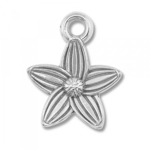 Stainless Steel Charms Flower Silver Silver Approx 19X16Mm 25Mm