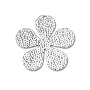 Stainless Steel Charms Flower Silver Silver Approx 27X275Mm 16Mm