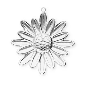 Stainless Steel Charms Flower Silver Silver Approx 405X38Mm 19Mm