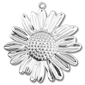 Stainless Steel Charms Flower Silver Silver Approx 48X42Mm 27Mm