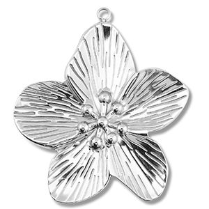 Stainless Steel Charms Flower Silver Silver Approx 53X48Mm 27Mm