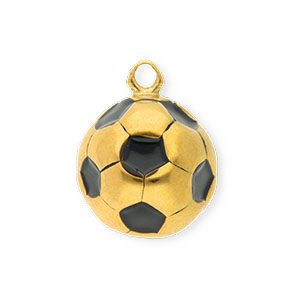Stainless Steel Charms Football Gold Black Gold Black Approx 17X135Mm 19Mm